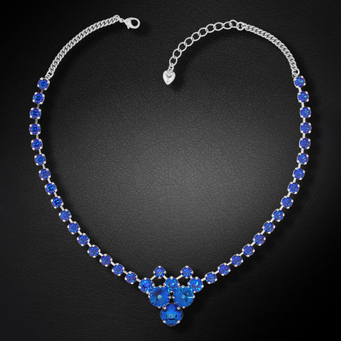 Vestuvinis kaklo papuošalas "Bohēma (Bermuda Blue)" su Swarovski™ kristalais